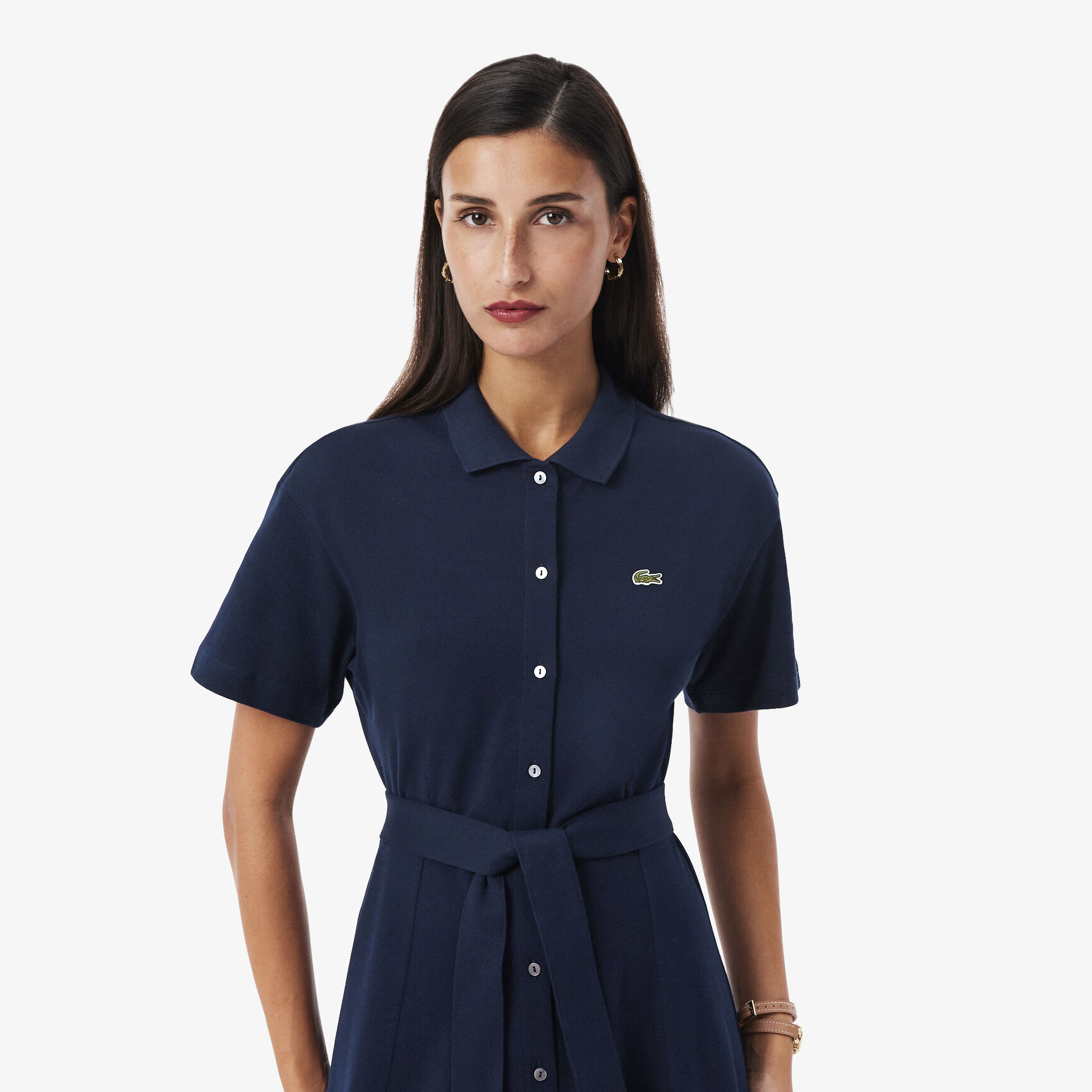 Flared Petit Pique Polo Dress