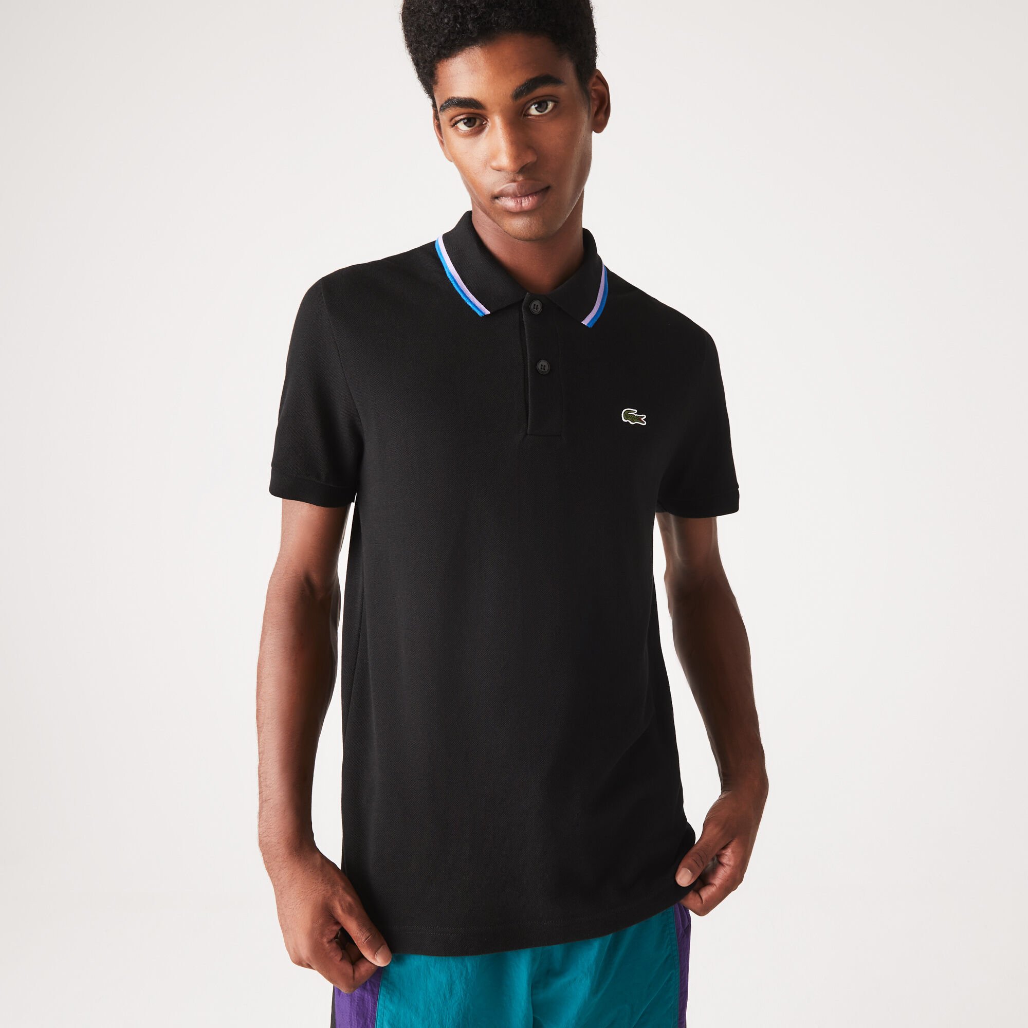 Lacoste striped collar polo new arrivals