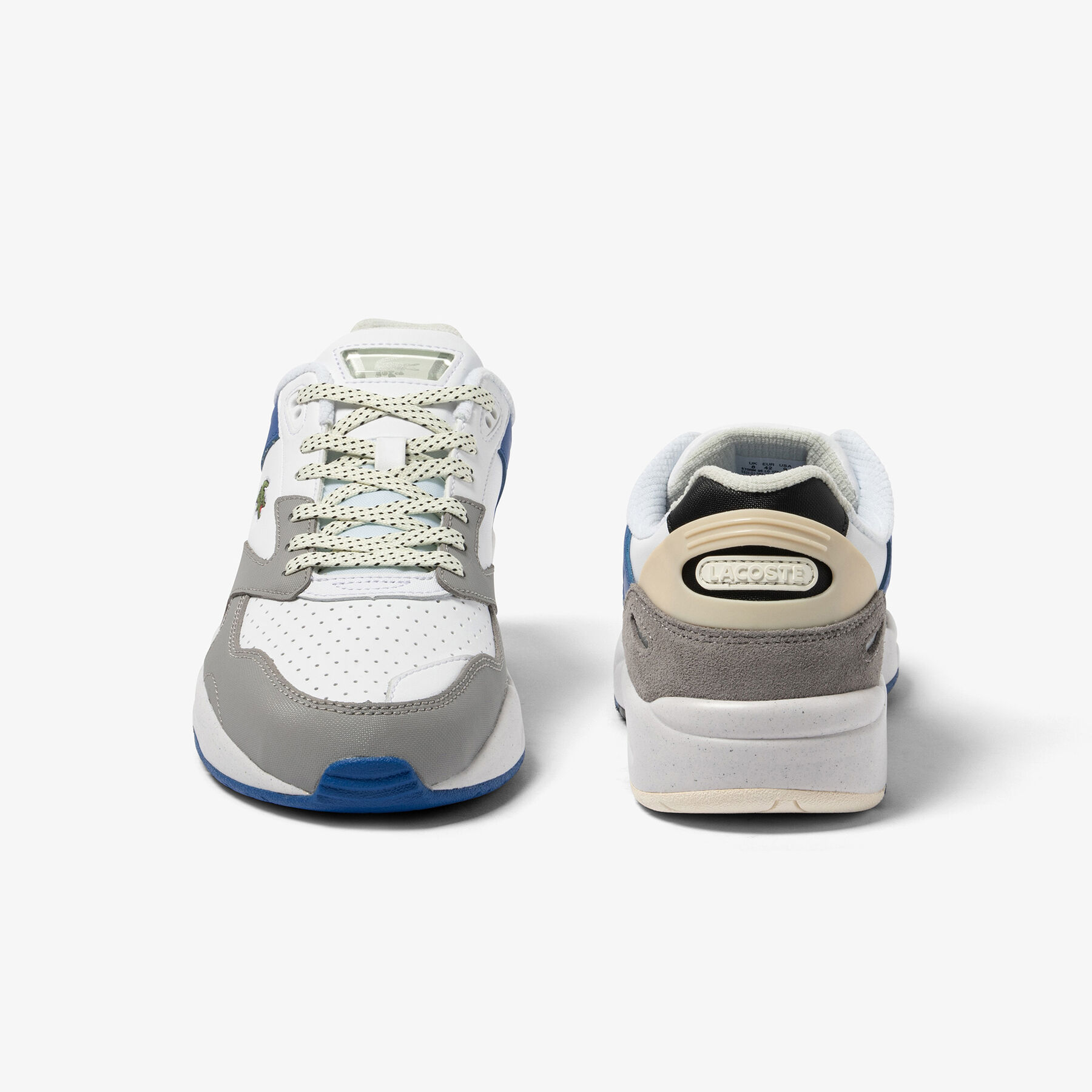Men's Lacoste Storm 96 Lo Leather Colour Block Trainers men s lacoste storm 96 lo leather colour block trainers
