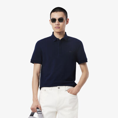 Men's Lacoste Paris Polo Shirt Regular Fit Stretch Cotton Piqué