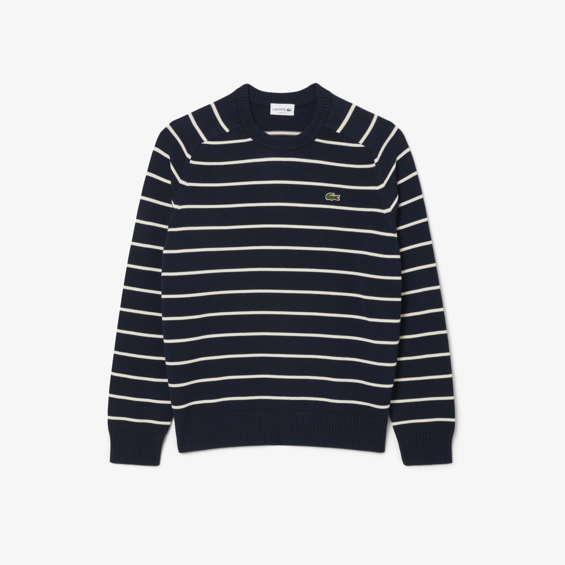 Striped Cotton Crew Neck Sweater lacoste striped cotton crew neck sweater
