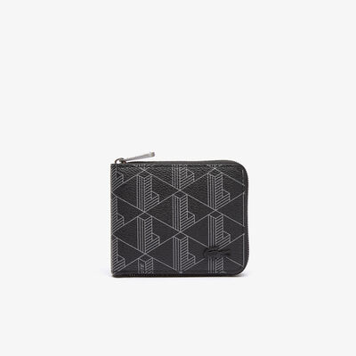 Men's Lacoste Monogram Print Small Zip Wallet