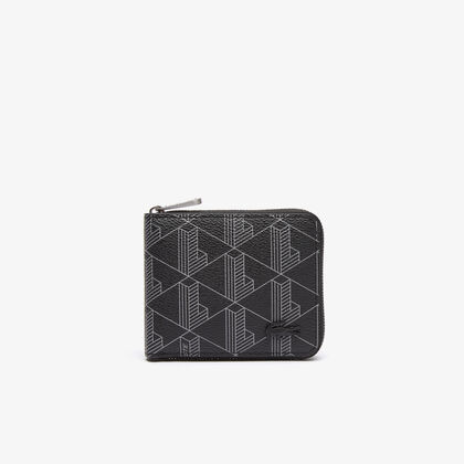 Men's Lacoste Monogram Print Small Zip Wallet