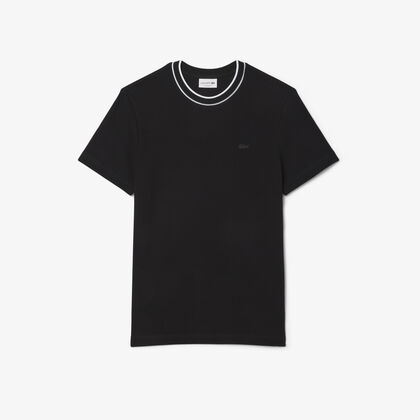 Stretch Pique Stripe Collar T-shirt