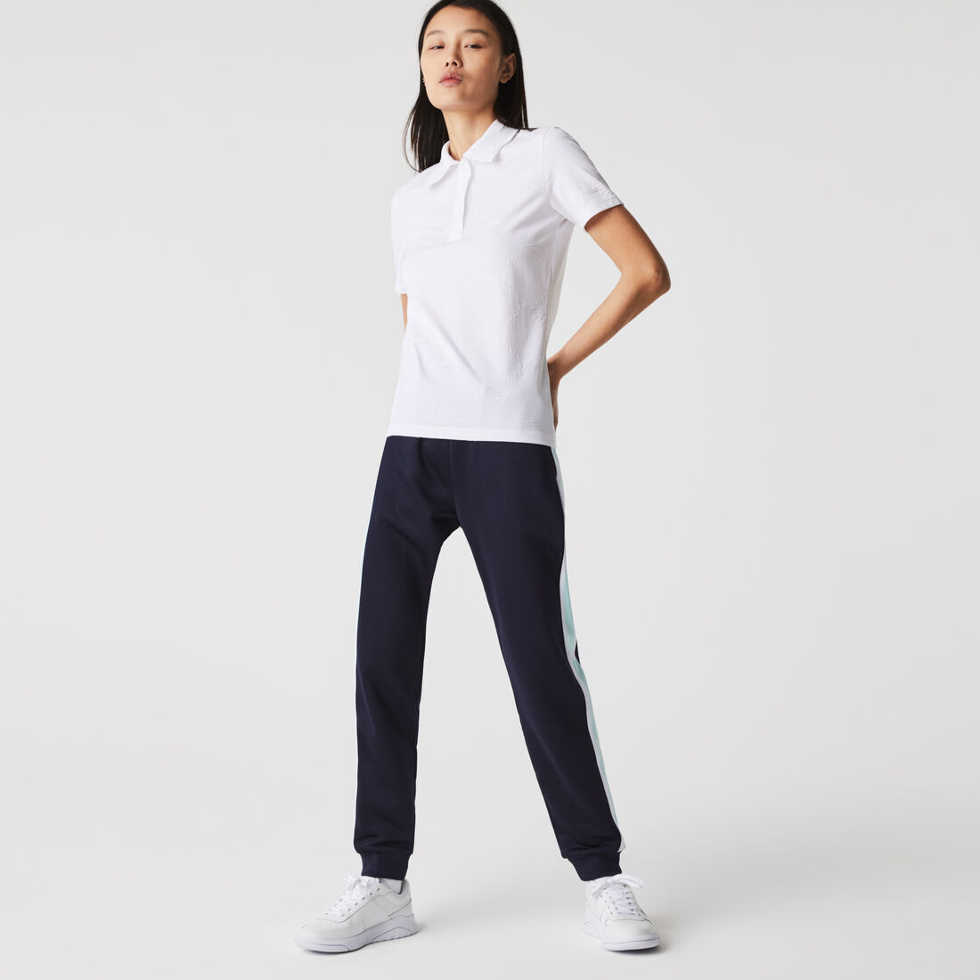 Women’s Lacoste LIVE Slim Fit Monogram Patterned Polo Women’s Lacoste LIVE Slim Fit Monogram Patterned Polo