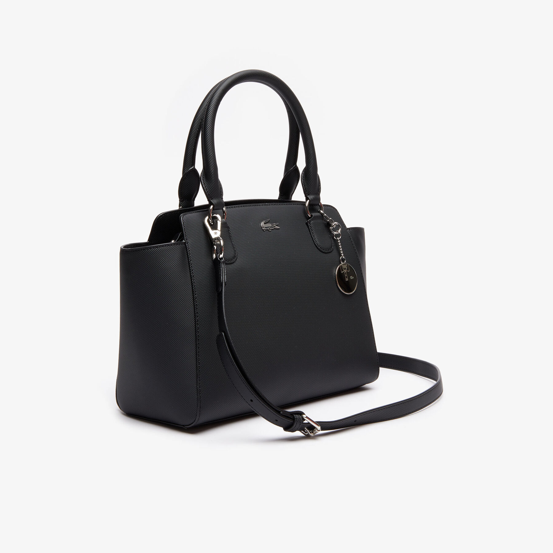 Women's Daily Classic Gusseted Coated Piqué Canvas Tote lacoste women s daily classic gusseted coated piqu canvas tote