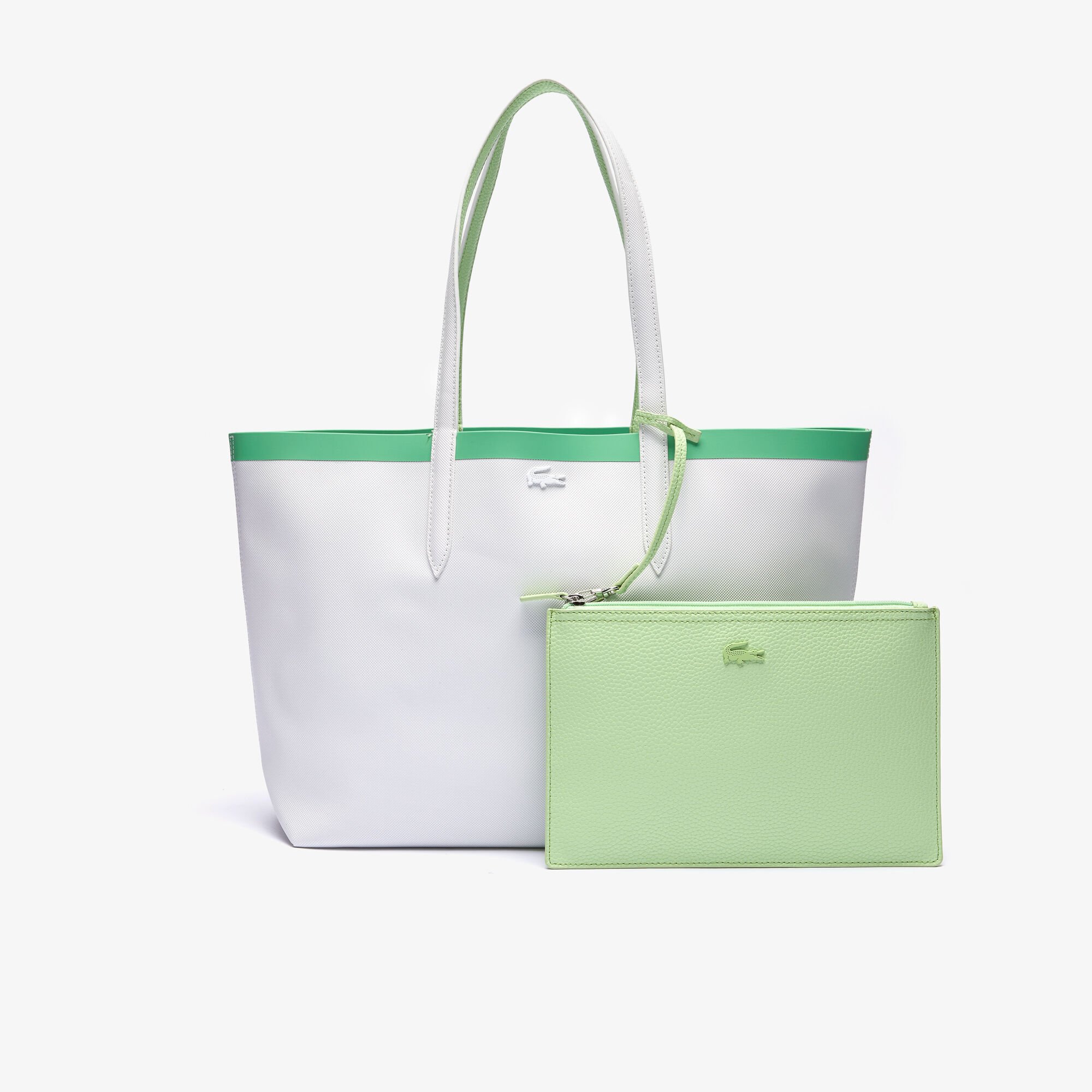 Women's anna reversible contrast band coated canvas tote bag outlet