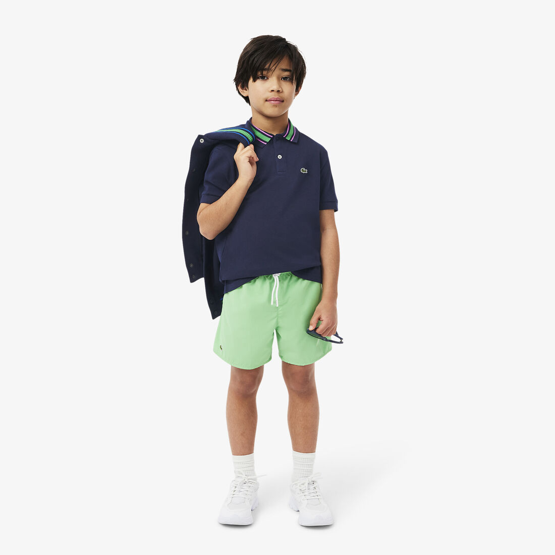 Stripe Collar Petit Pique Polo Shirt Stripe Collar Petit Pique Polo Shirt