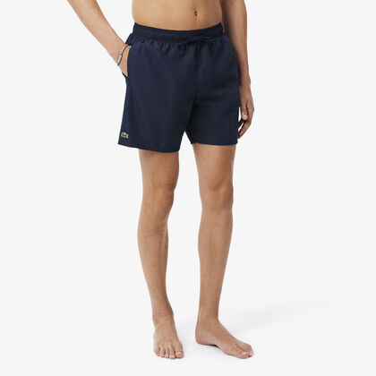 Mid Length Monochrome Swim Trunks