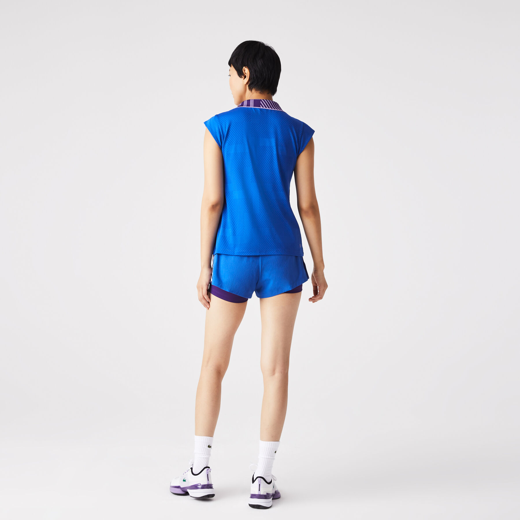 women s lacoste sport zip high neck tennis polo shirt