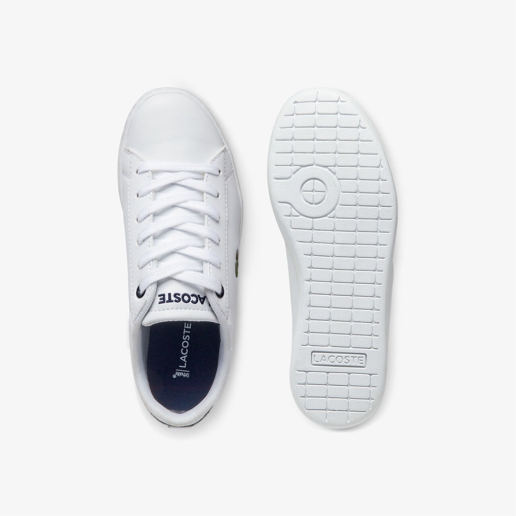 lacoste children s carnaby evo mesh lined tonal synthetic trainers