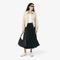 lacoste long pleated elasticated waist skirt