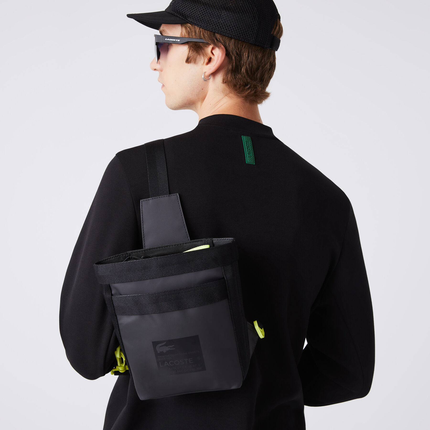 Men's Lacoste Signature Print Body Bag men s lacoste signature print body bag