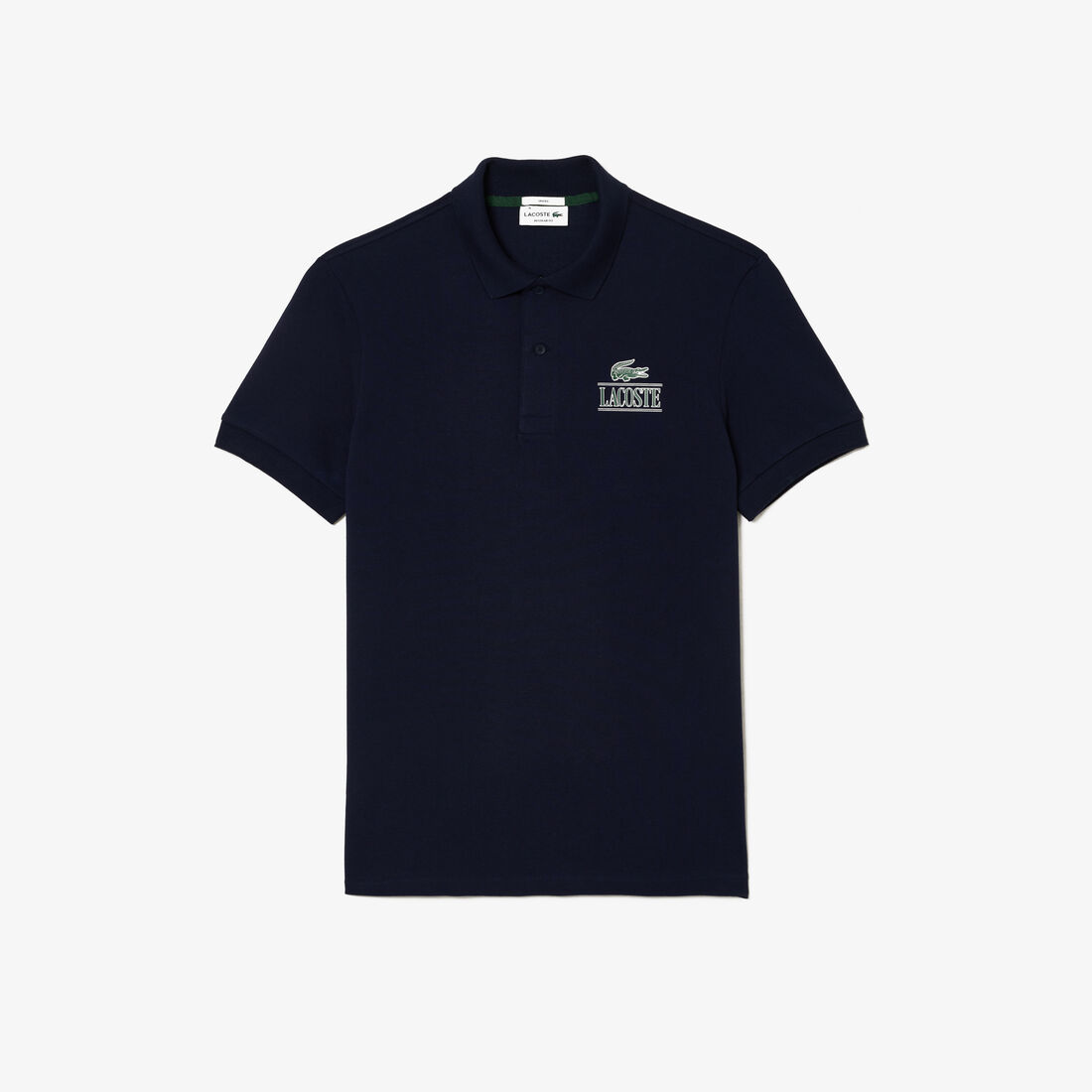 Lacoste Signature Print Stretch Pique Polo Shirt