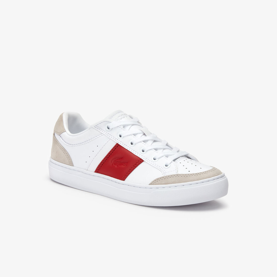 Buy Men's Courtline Leather and Suede Trainers | Lacoste QA