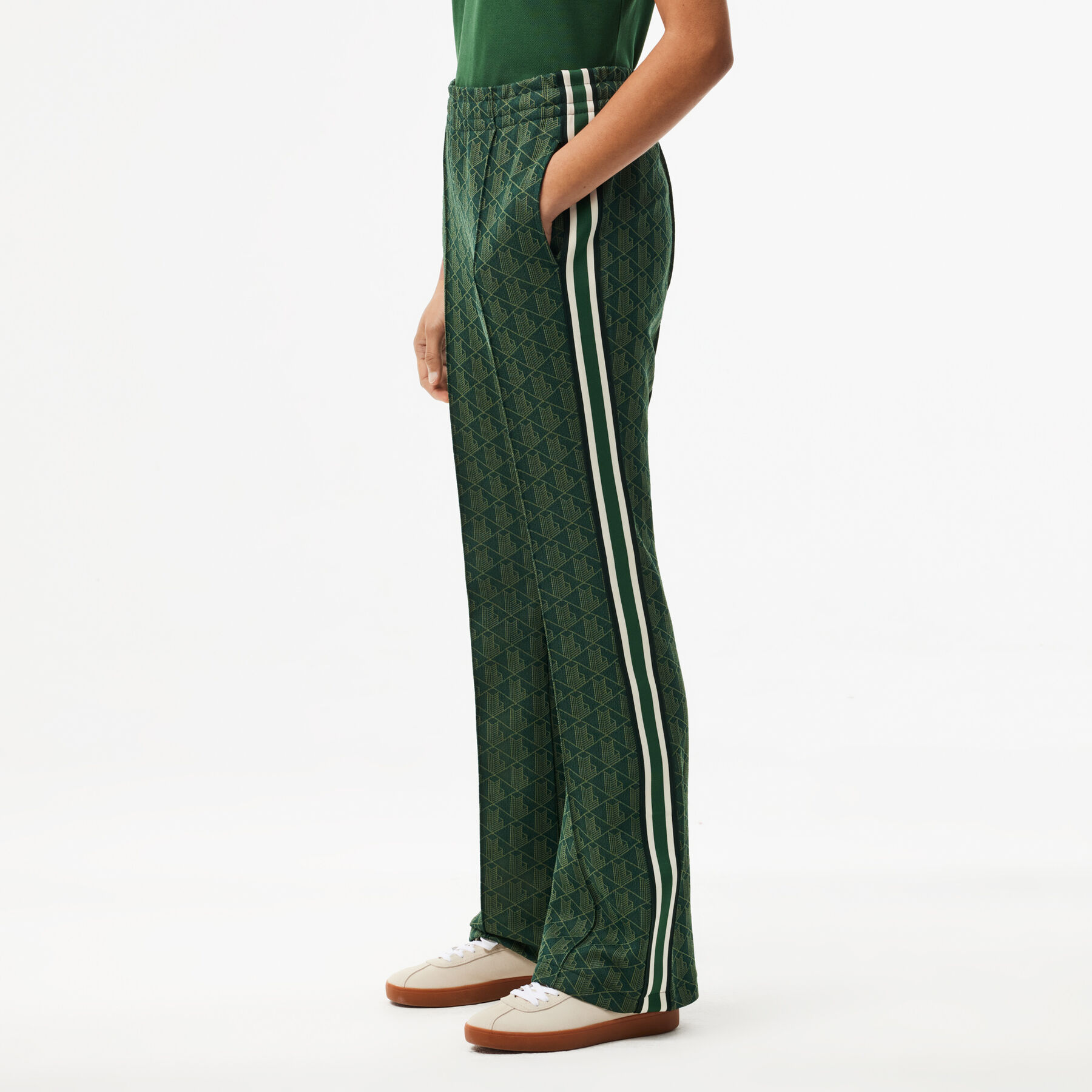 lacoste flared monogram sweatpants