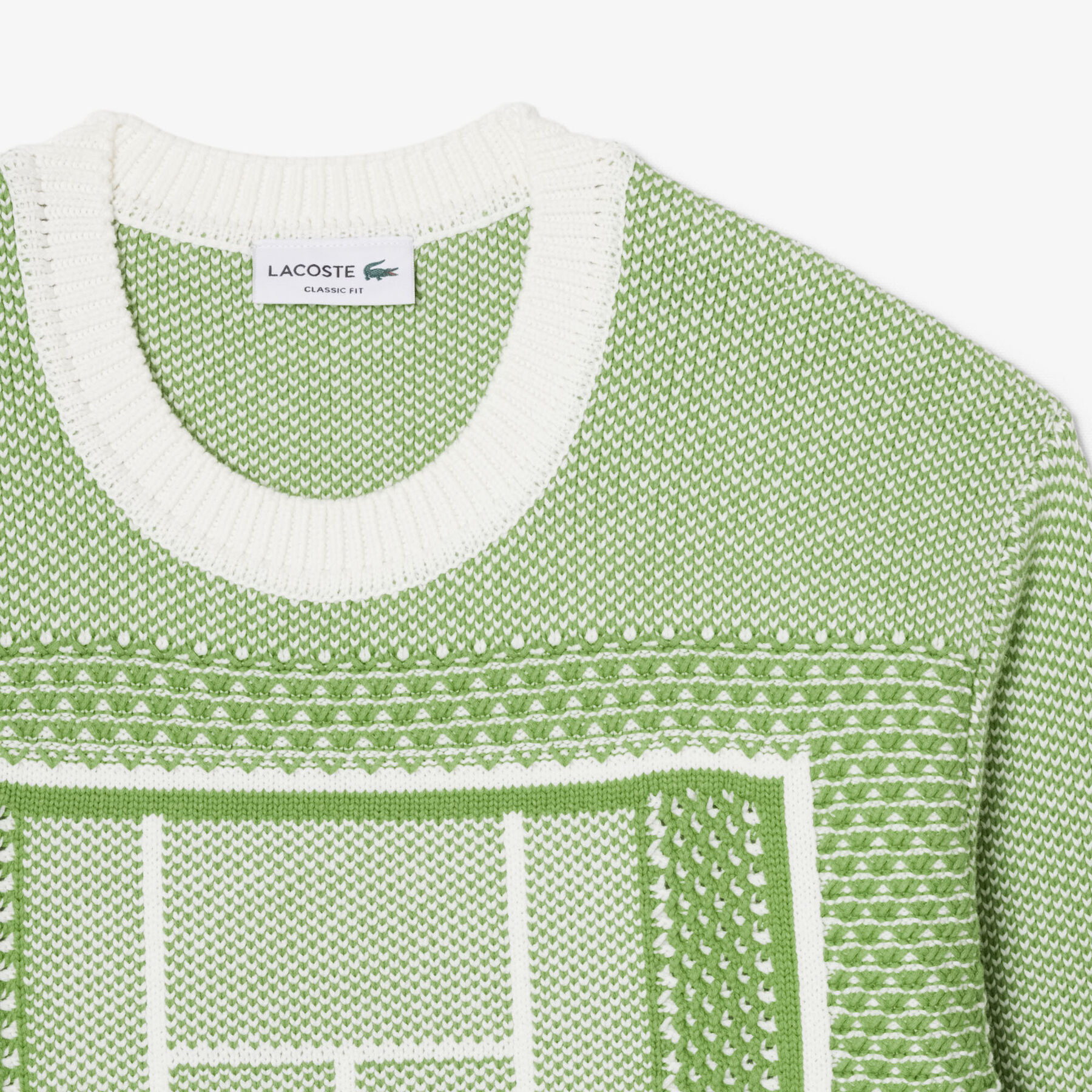 lacoste tennis court graphic jacquard sweater