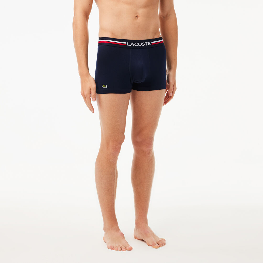 طقم بوكسر بحزام خصر بثلاثة ألوان وشعار الماركة، 3 قطع طقم بوكسر بحزام خصر بثلاثة ألوان وشعار الماركة، 3 قطع