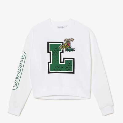 Women's Holiday Loose Fit Oversized Print And Branded Sweatshirt