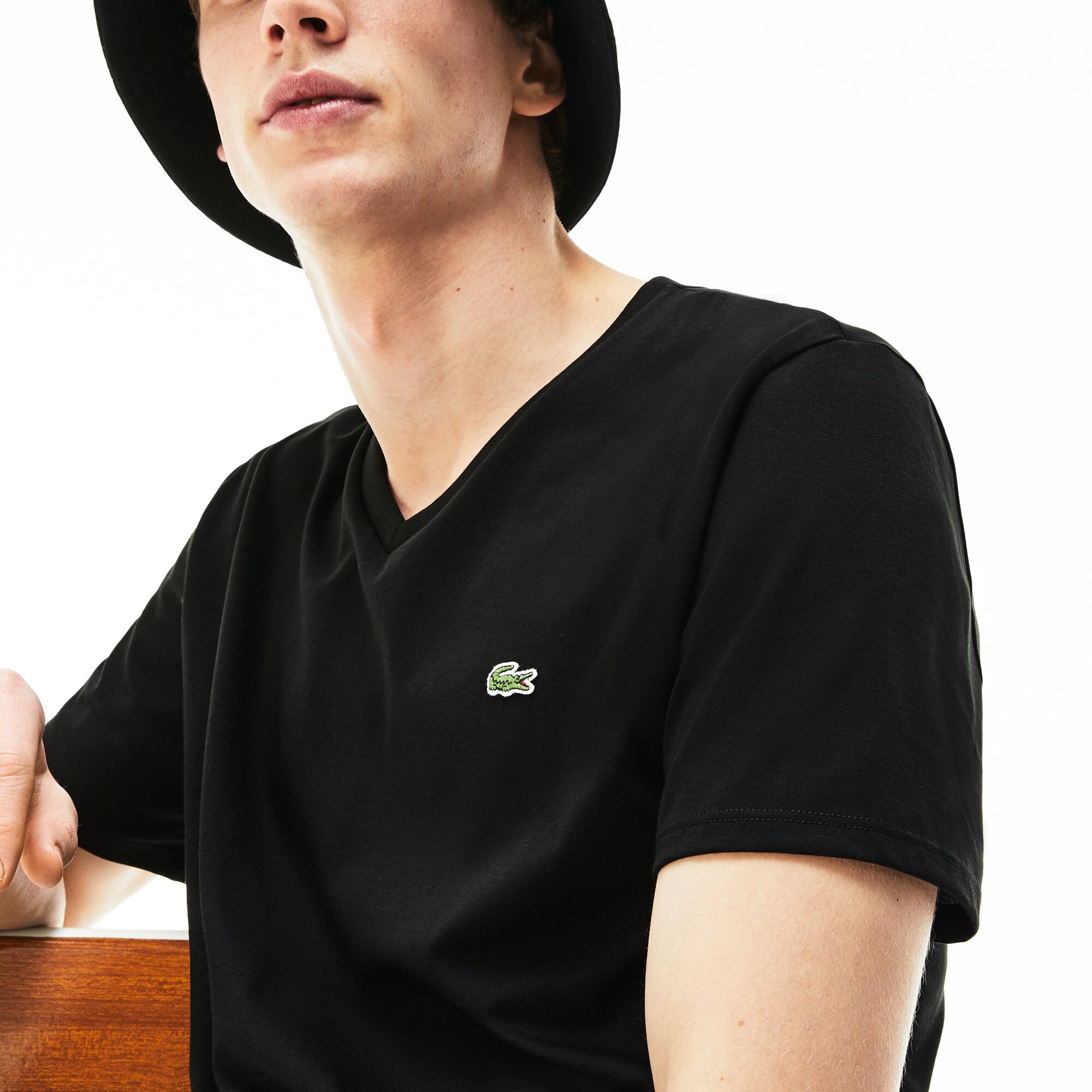 Men's V-neck Pima Cotton Jersey T-shirt Men's V-neck Pima Cotton Jersey T-shirt