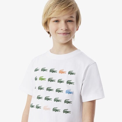 Crocodile Print Cotton T-shirt