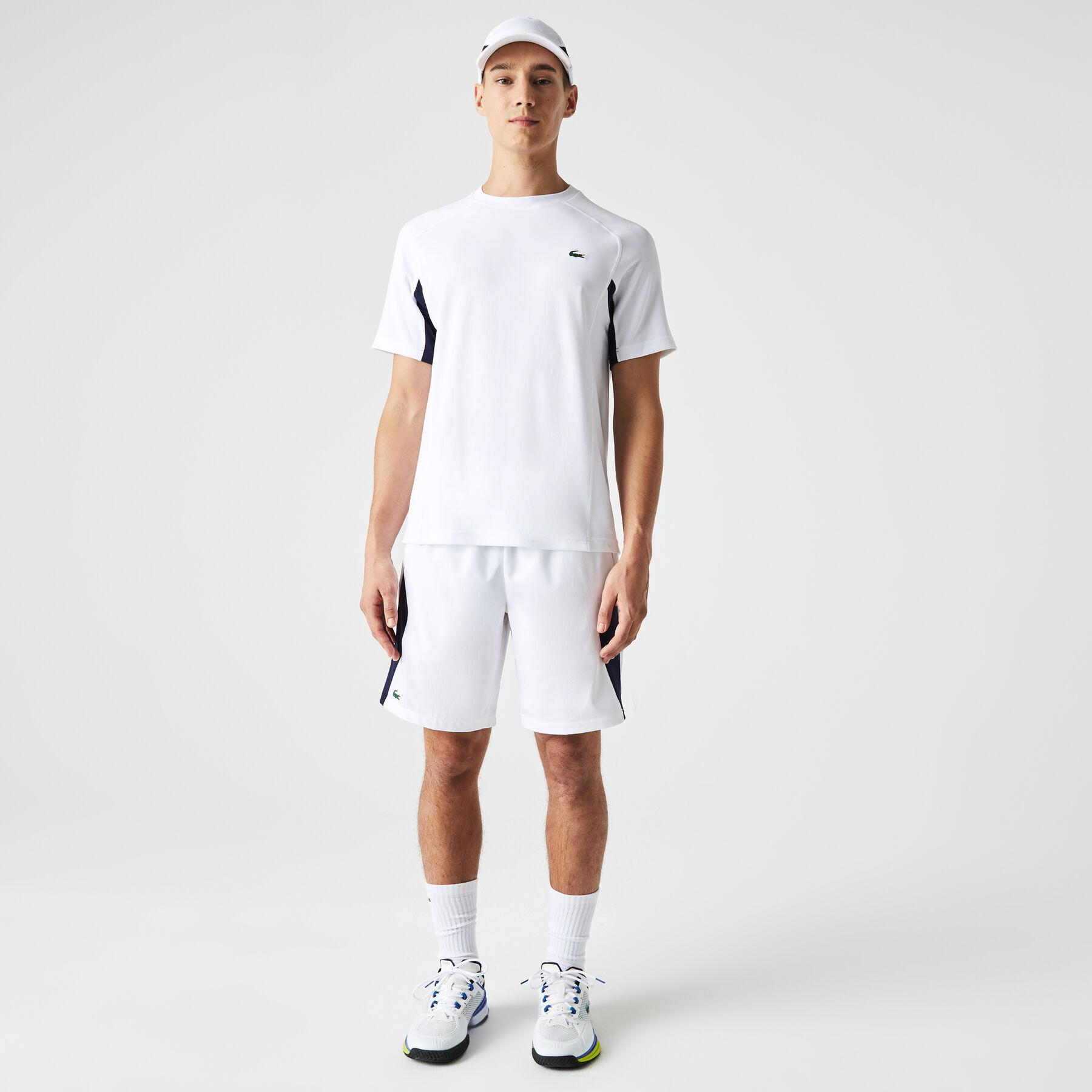 men s lacoste sport color block ultra dry piqu  tennis t shirt