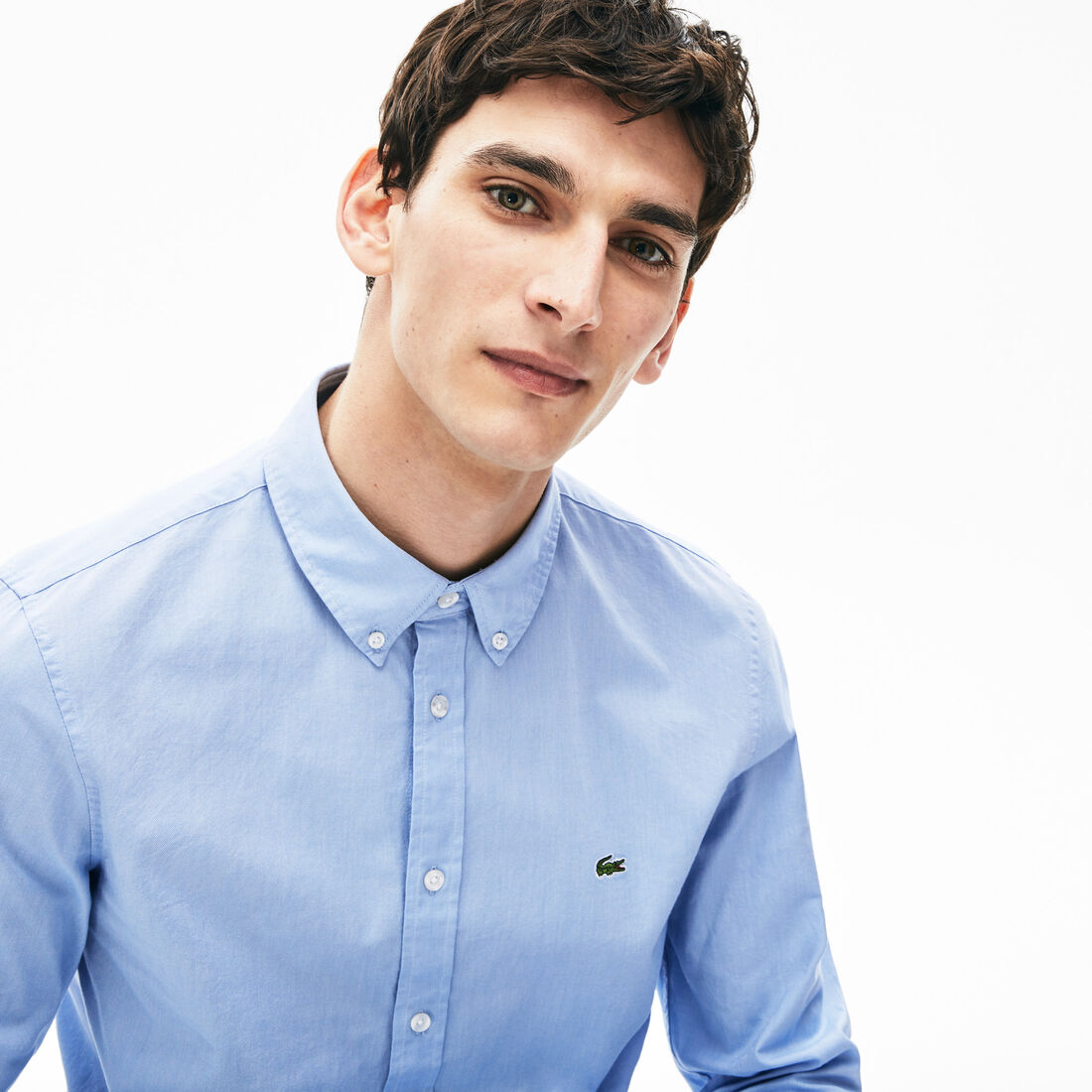 قميص للرجال ذو قصة ضيقة من قطن أوكسفورد المرن