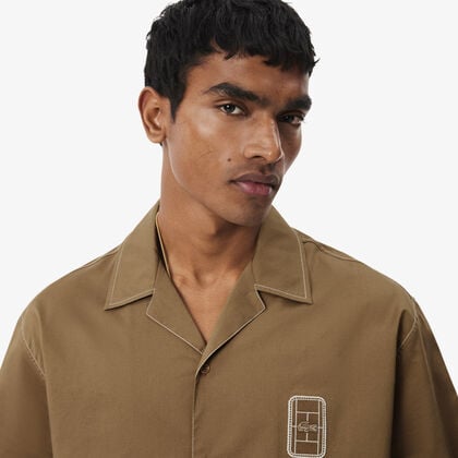لاكوست قميص قطني قصير الأكمام مريح