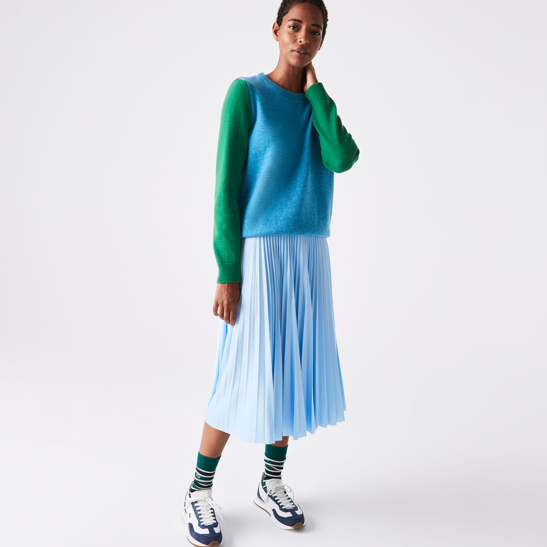 Women’s Lacoste Lettered Waist Mid-Length Pleated Skirt Women’s Lacoste Lettered Waist Mid-Length Pleated Skirt