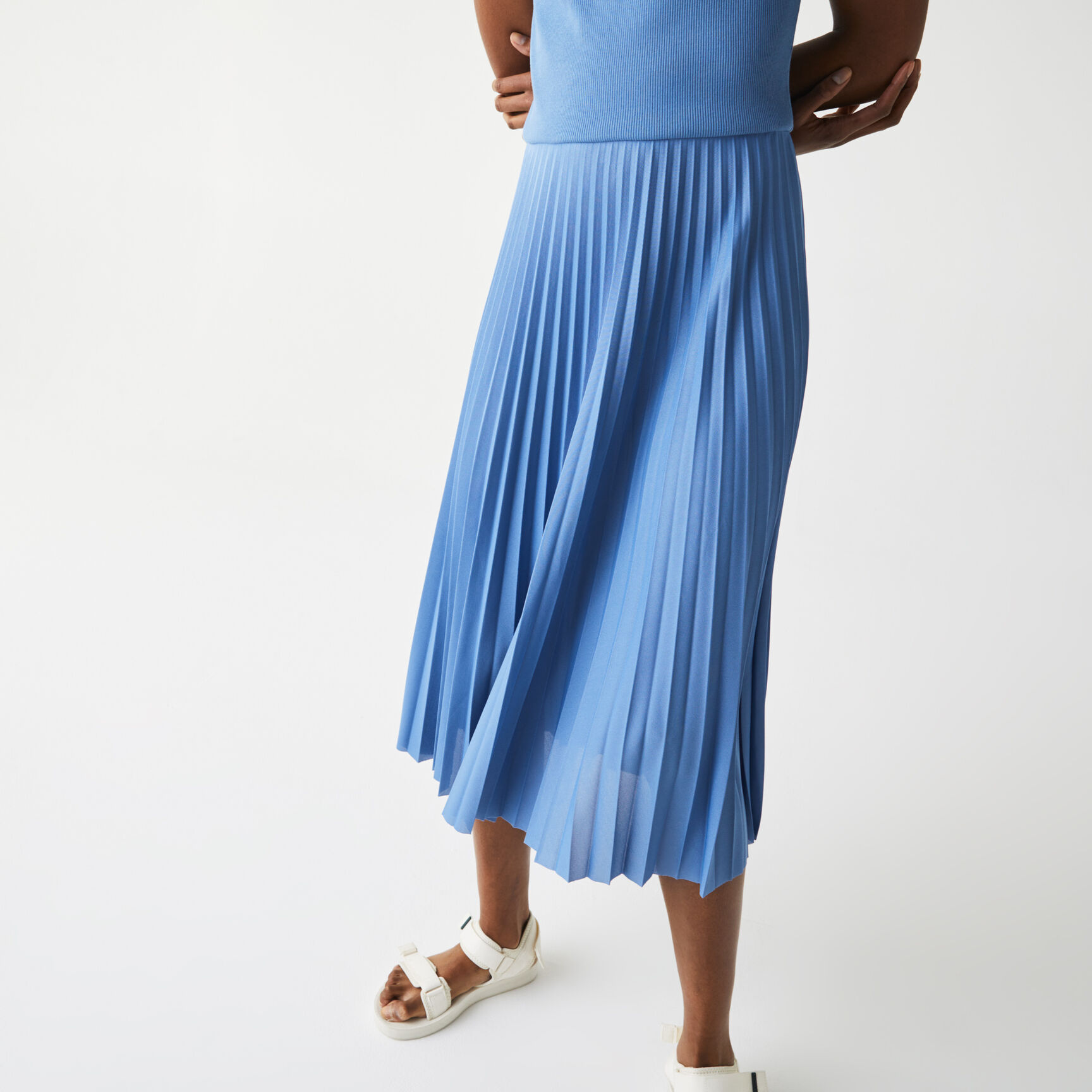 فستان بطيات متعرج الملمس متوسط الطول للنساء فستان بطيات متعرج الملمس متوسط الطول للنساء