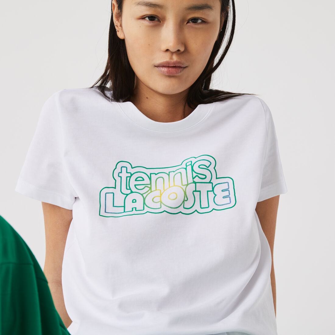 تيشيرت تنس بطبعة للنساء مجموعة Lacoste SPORT
