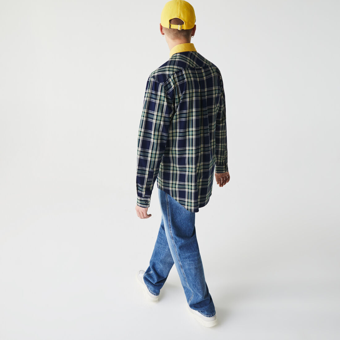 تي شيرت قطن كاروهات للجنسين قصة مربعة مجموعة Lacoste LIVE تي شيرت قطن كاروهات للجنسين قصة مربعة مجموعة Lacoste LIVE