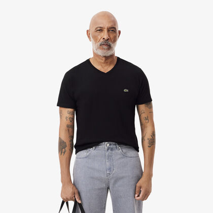 Men's V-neck Pima Cotton Jersey T-shirt