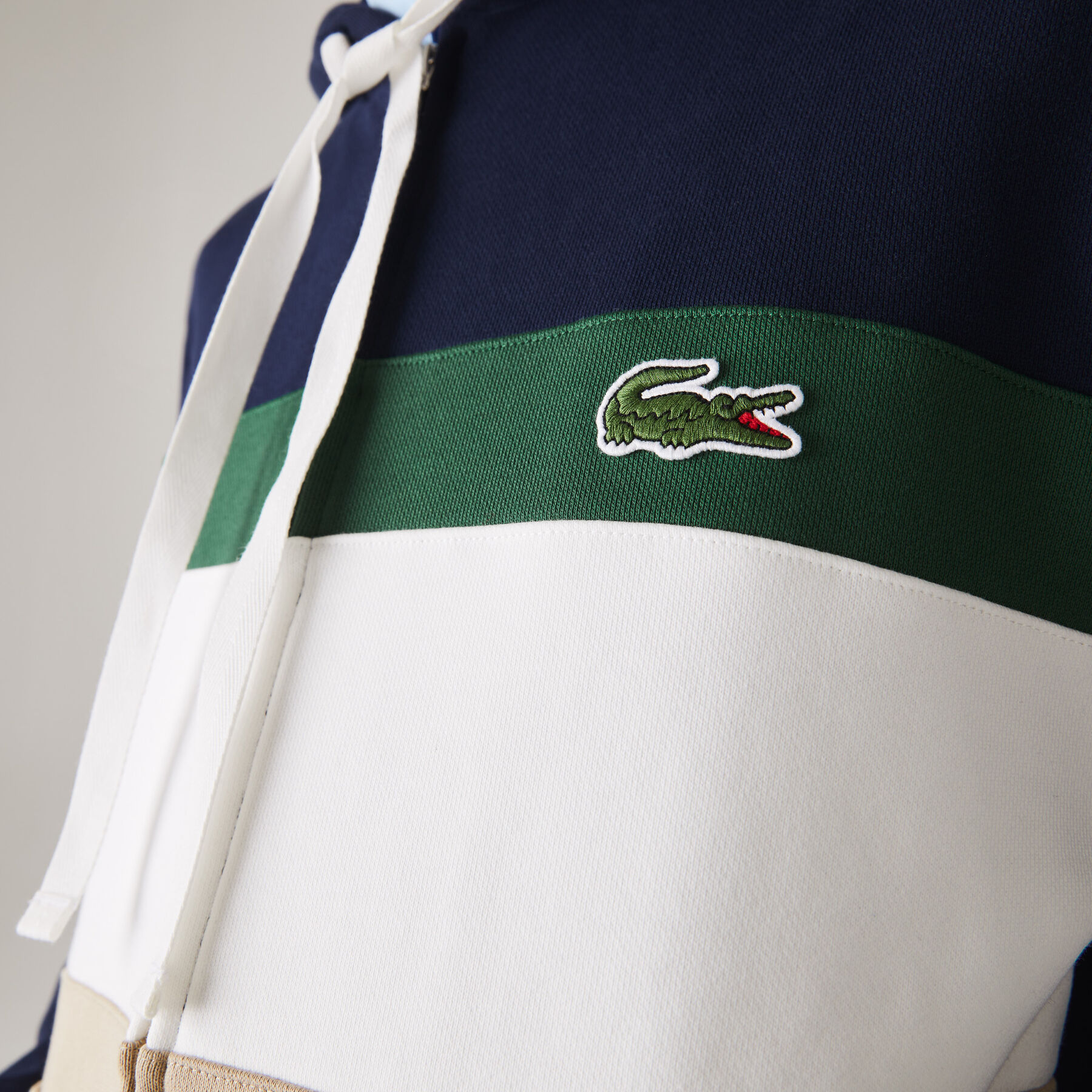 Men's Colourblock Fleece Zippered Hooded Sweatshirt lacoste men s colourblock fleece zippered hooded sweatshirt