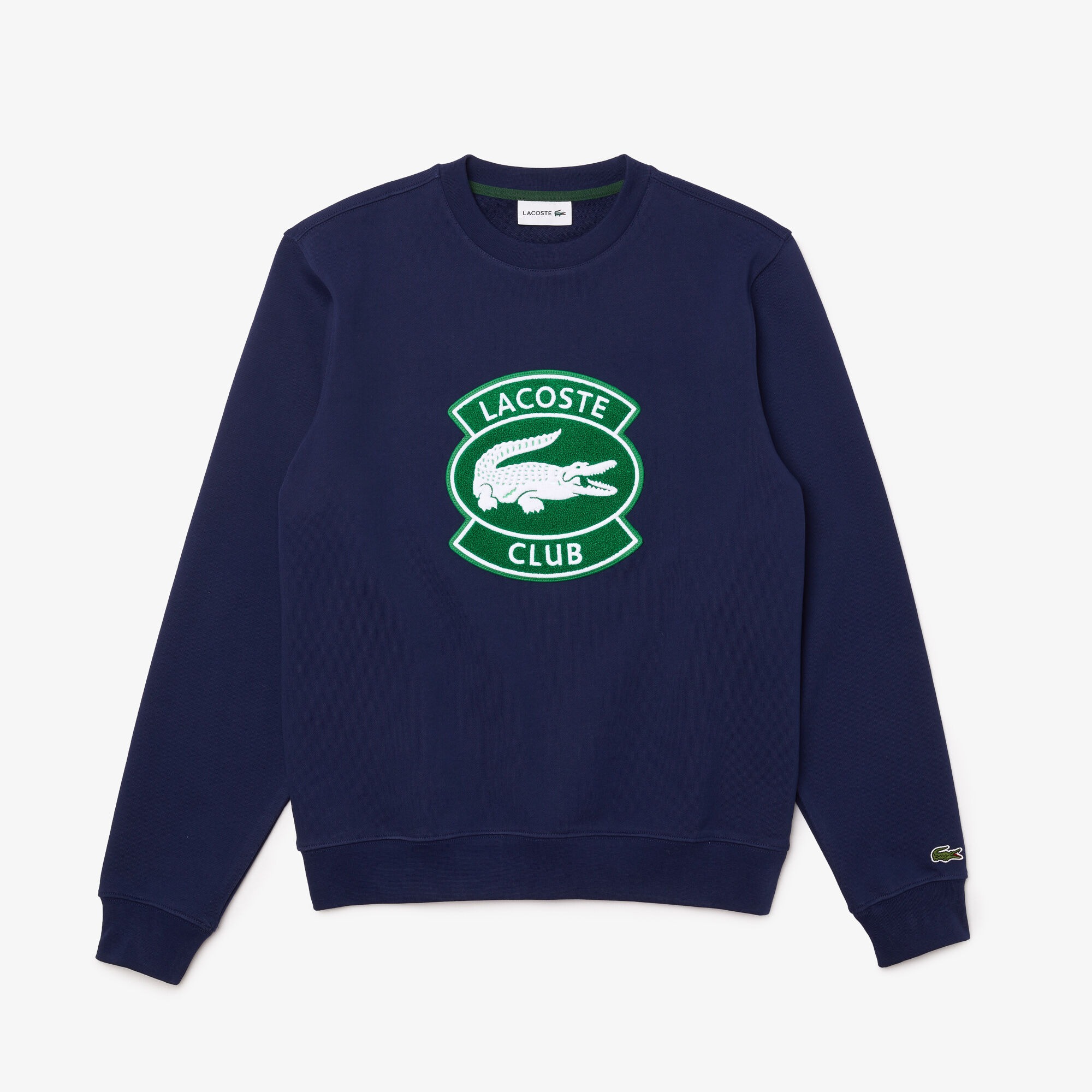 Men’s Lacoste Club Badge Cotton Fleece Sweatshirt Men’s Lacoste Club Badge Cotton Fleece Sweatshirt