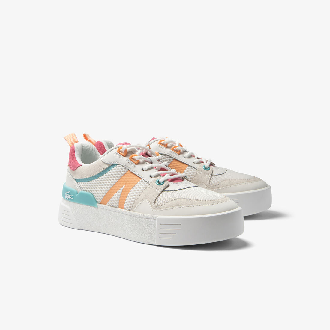Women's Lacoste L002 Leather Heel Pop Trainers Women's Lacoste L002 Leather Heel Pop Trainers