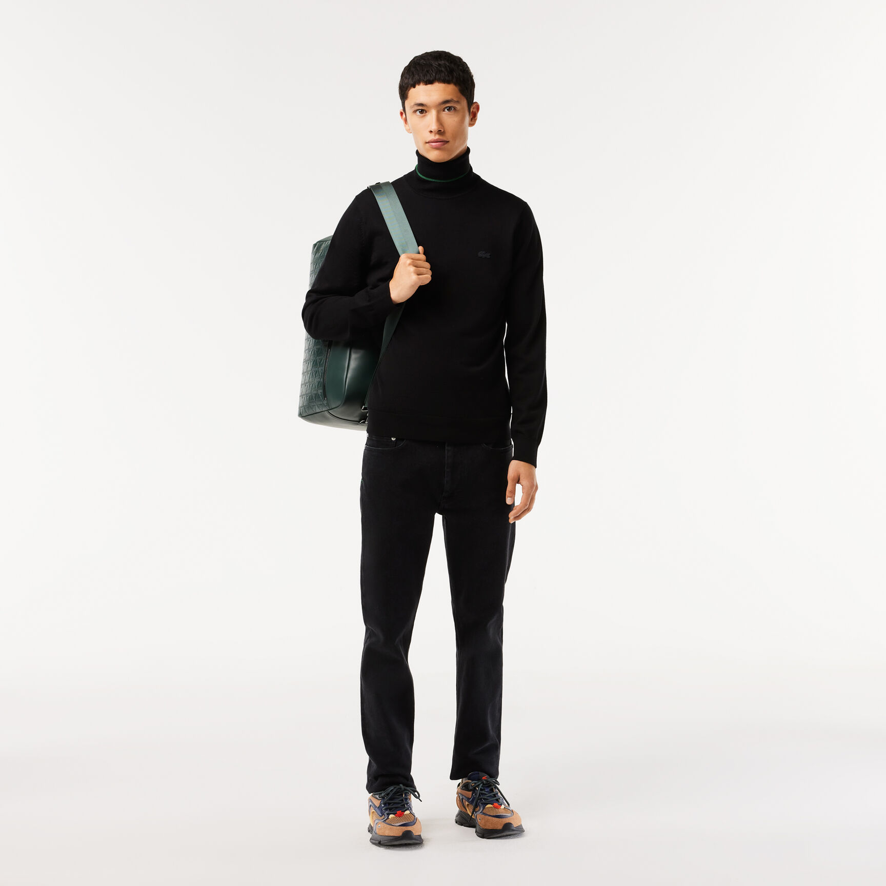 Leather Monogram Print Weekend Bag