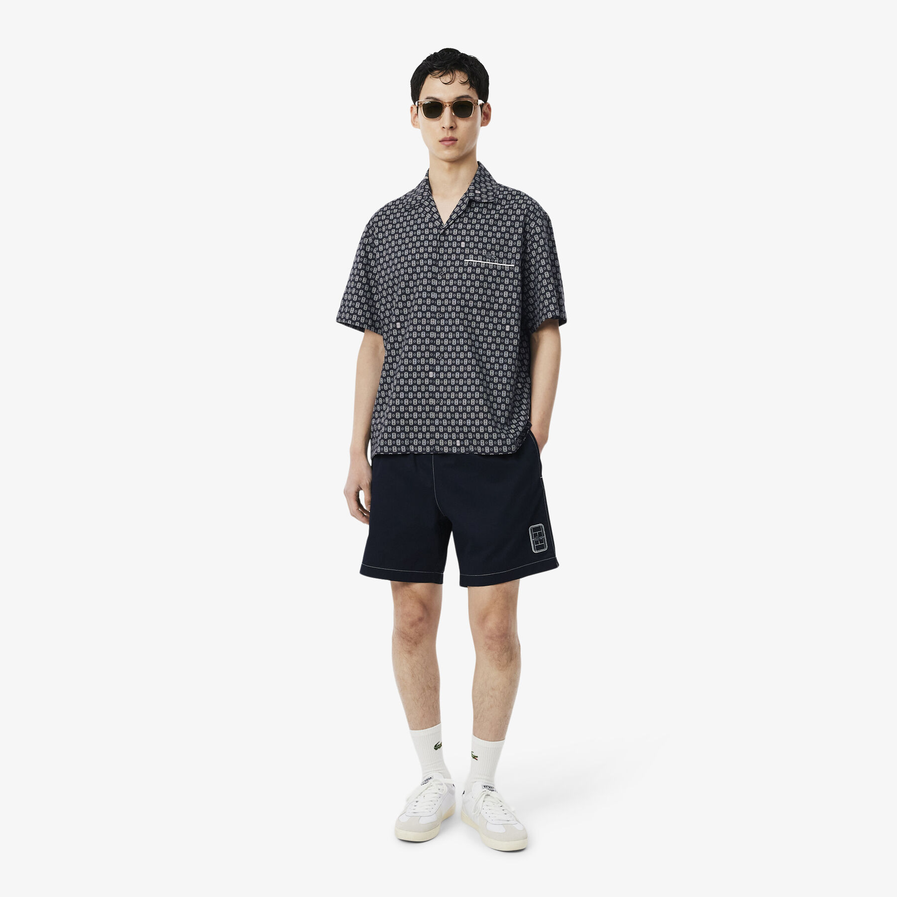 lacoste relaxed fit printed shirt