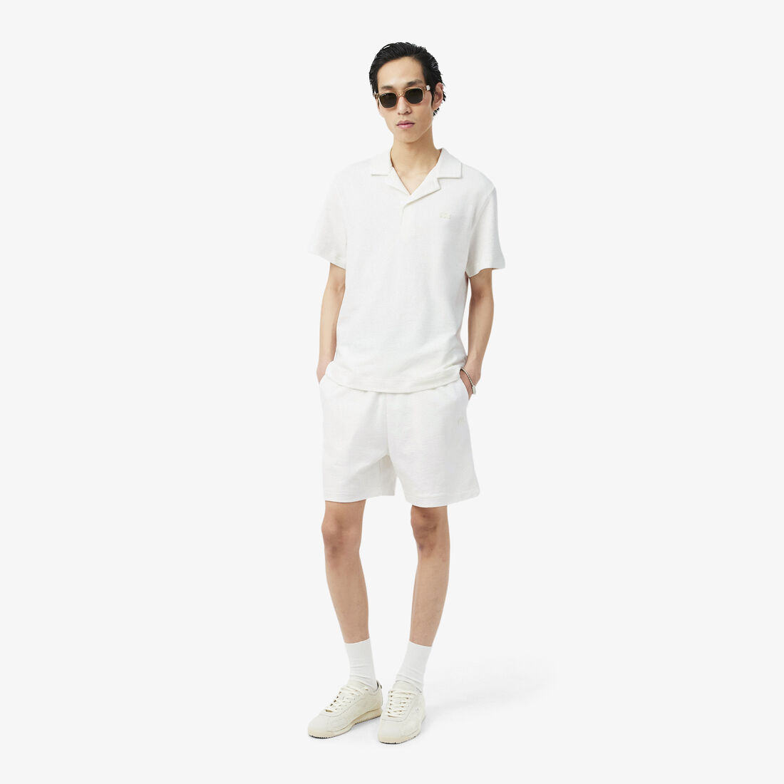 lacoste classic fit textured polo shirt