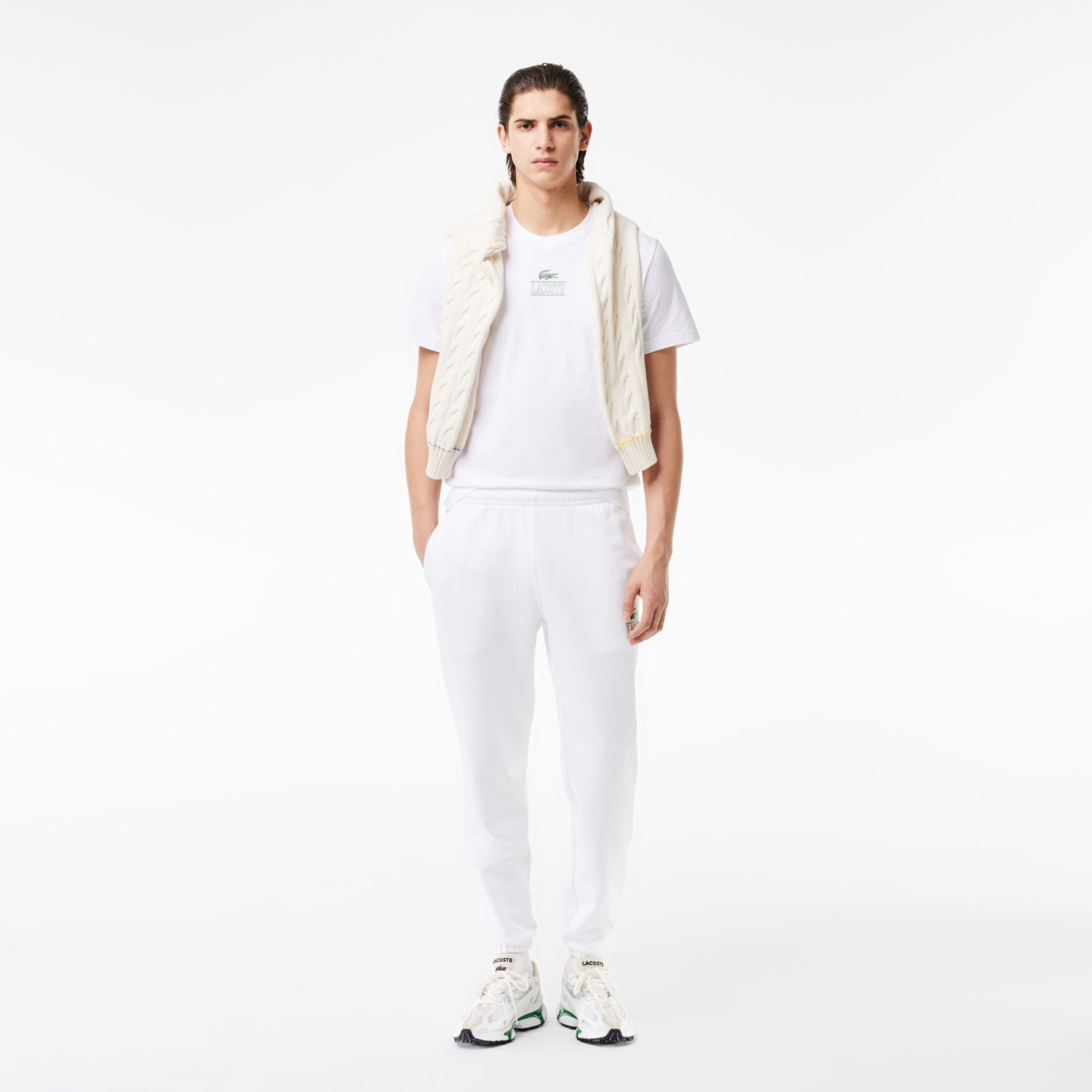 تي شيرت جيرسيه قطن بطبعة مميزة لكلمة Lacoste تي شيرت جيرسيه قطن بطبعة مميزة لكلمة Lacoste