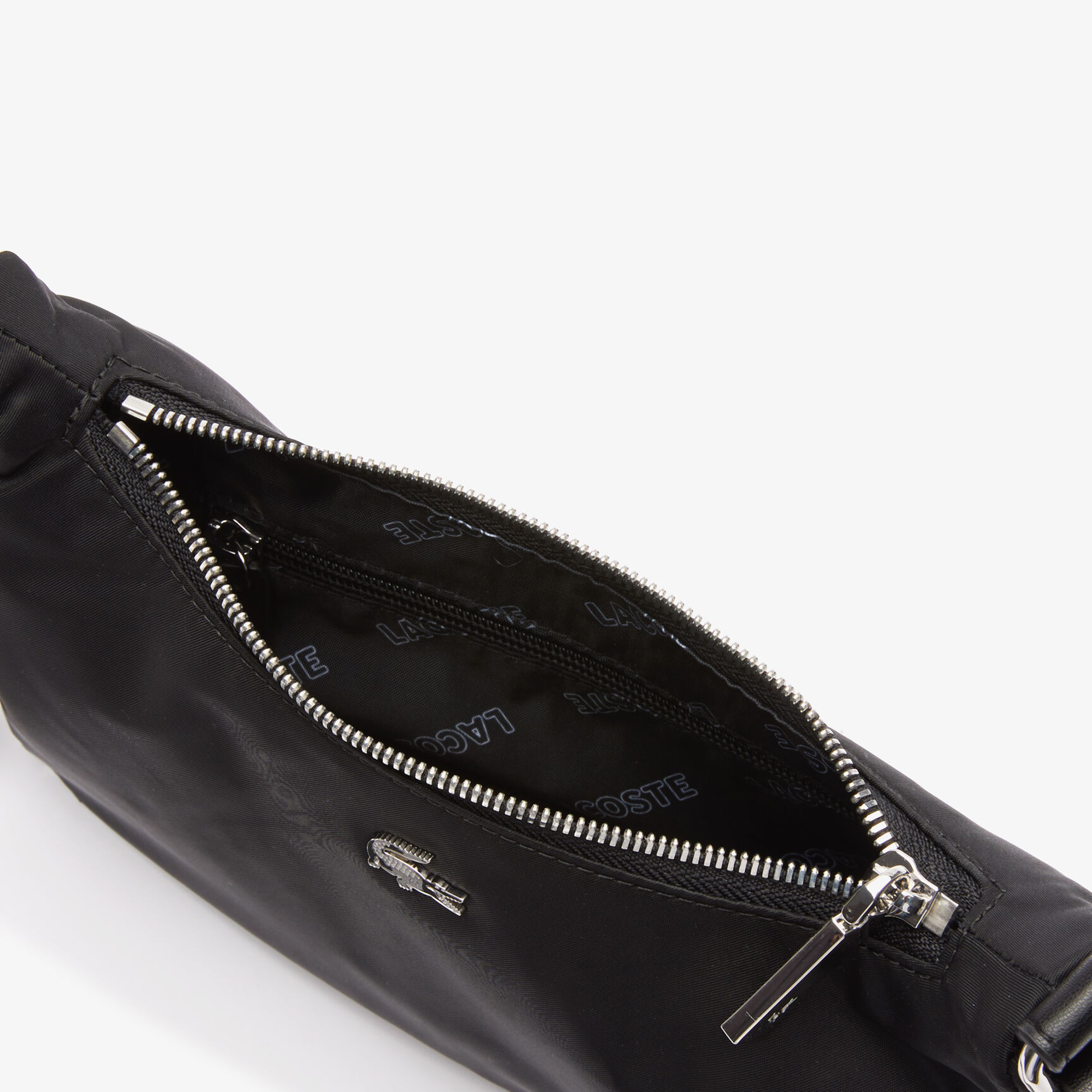 حقيبة كتف نايلون بحلية تمساح وحمالة بشعار الماركة للجنسين حقيبة كتف نايلون بحلية تمساح وحمالة بشعار الماركة للجنسين