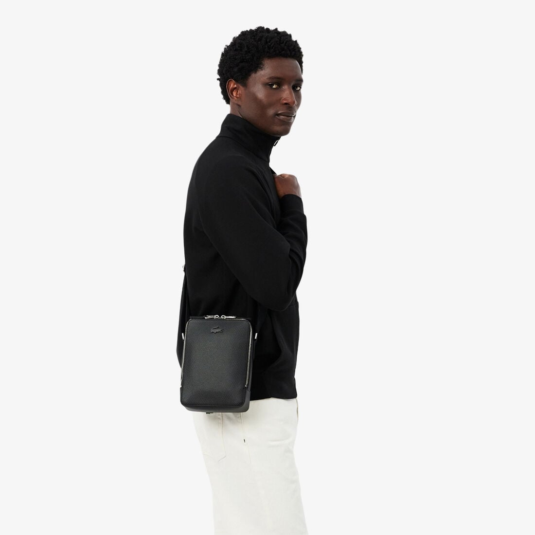 Chantaco Pique Leather Shoulder Bag lacoste chantaco pique leather shoulder bag