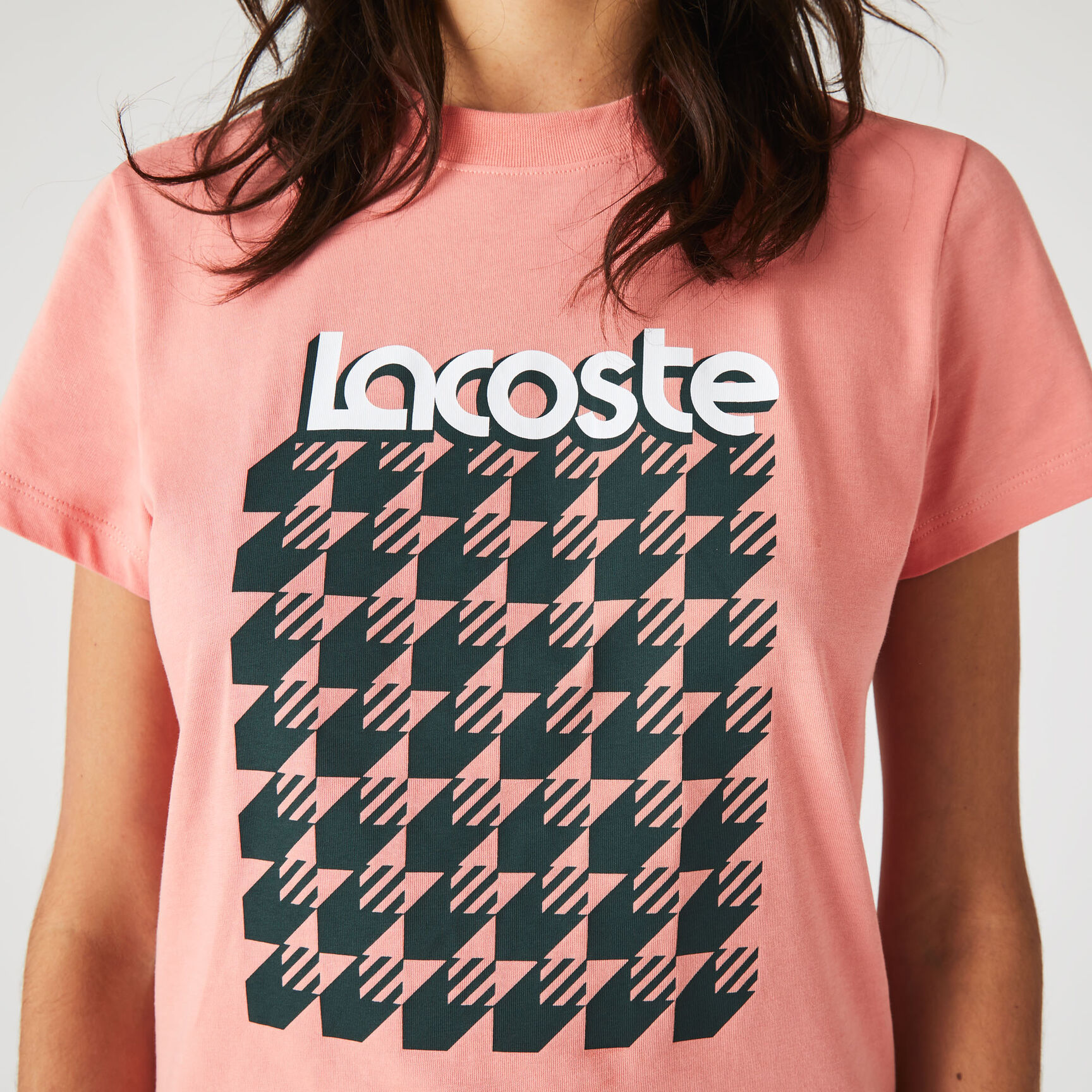 Women's Lacoste SPORT Breathable Houndstooth Patterned T-shirt