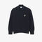 lacoste badge accent pearl rib polo collar sweater
