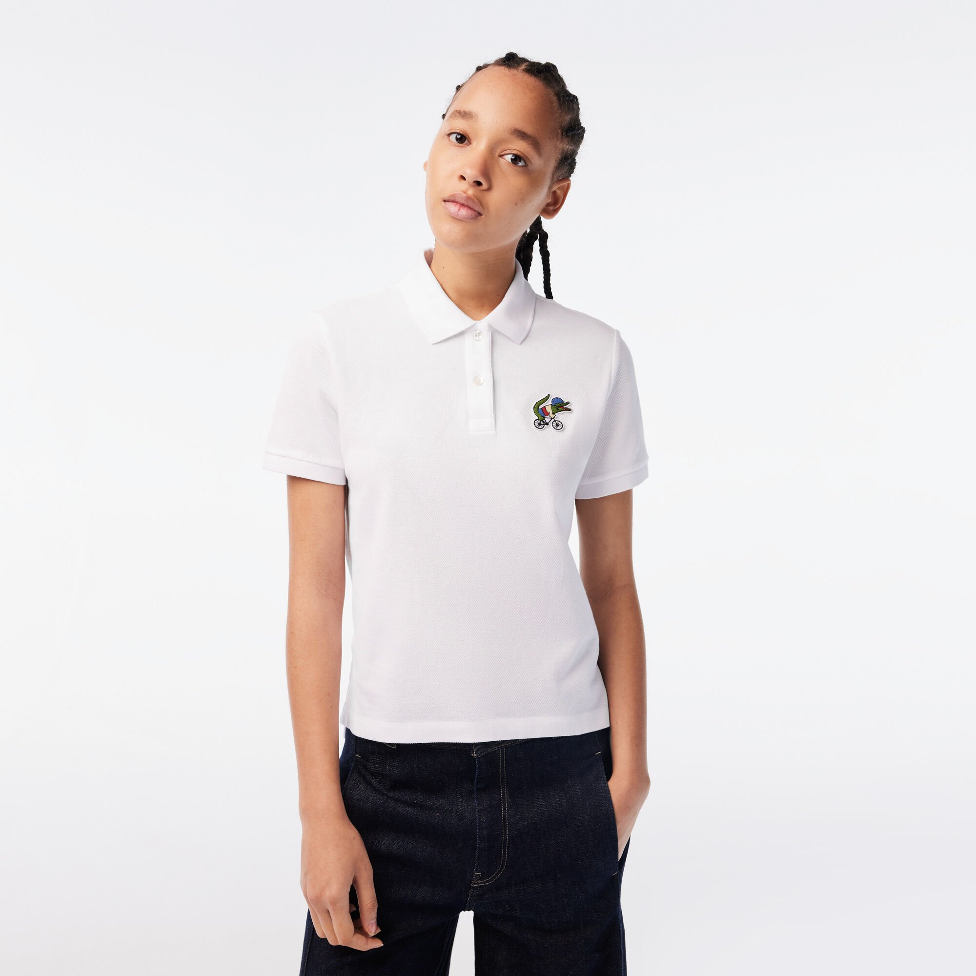 Buy Women s Lacoste x Netflix Crocodile Show Print Polo Shirt Lacoste QA