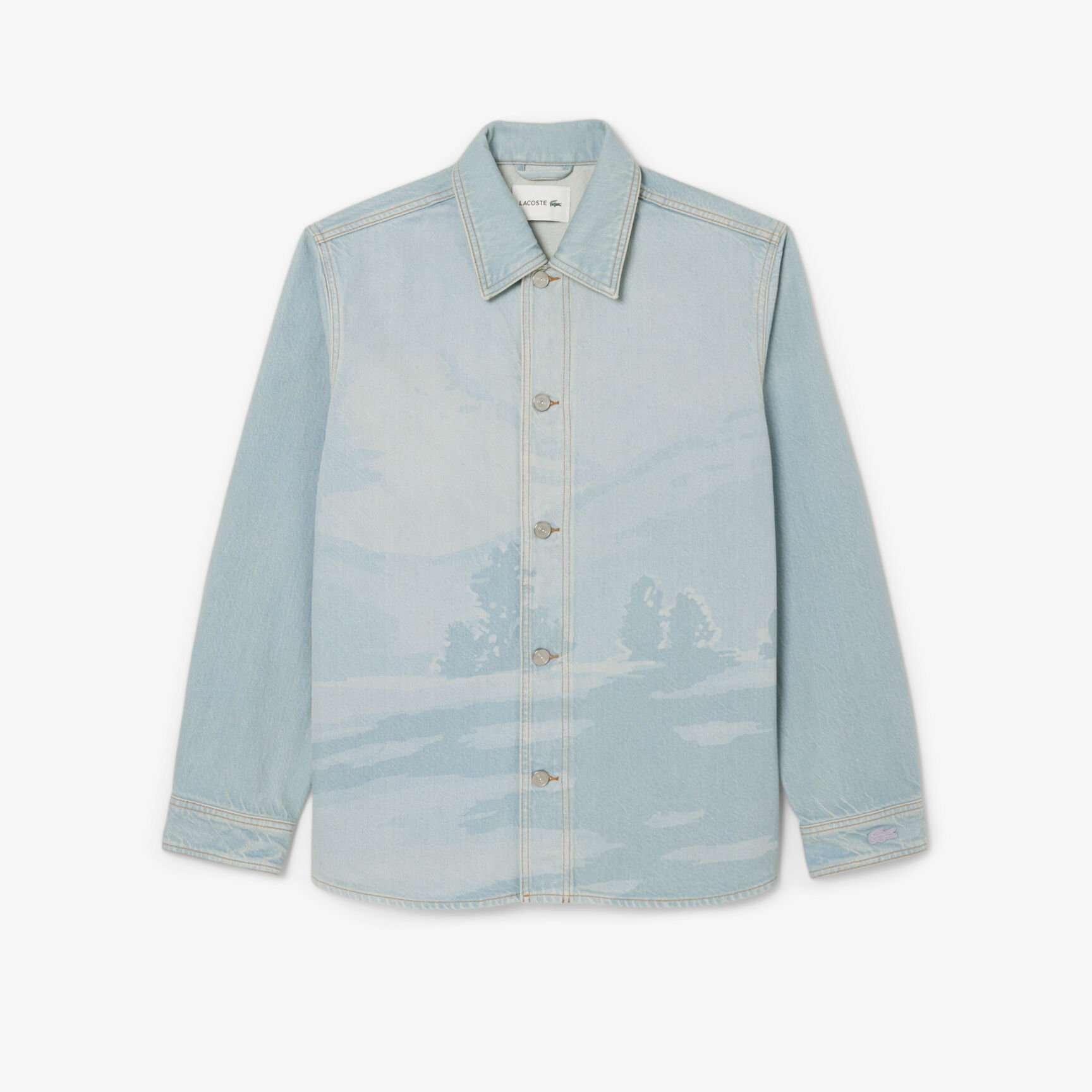 Landscape Motif Denim Overshirt