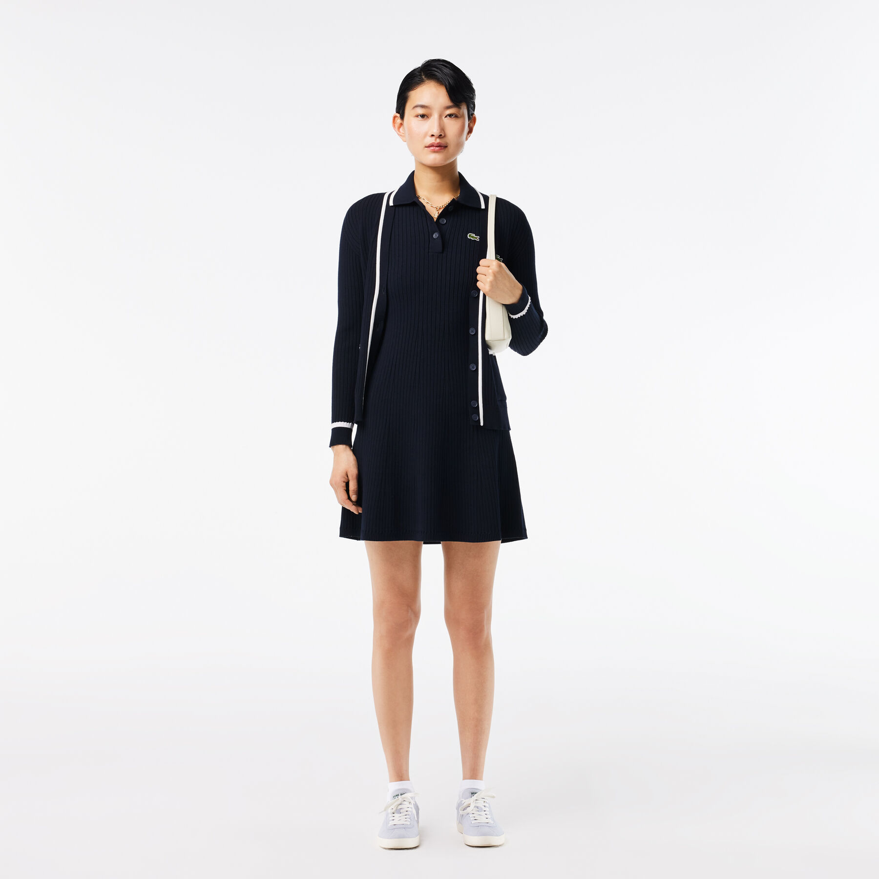 3D Seamless Flared Polo Dress lacoste 3d seamless flared polo dress