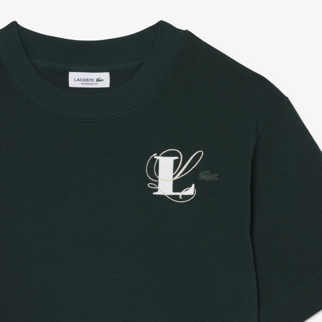 Oversized Embroidery Detail Jersey T-shirt lacoste oversized embroidery detail jersey t shirt