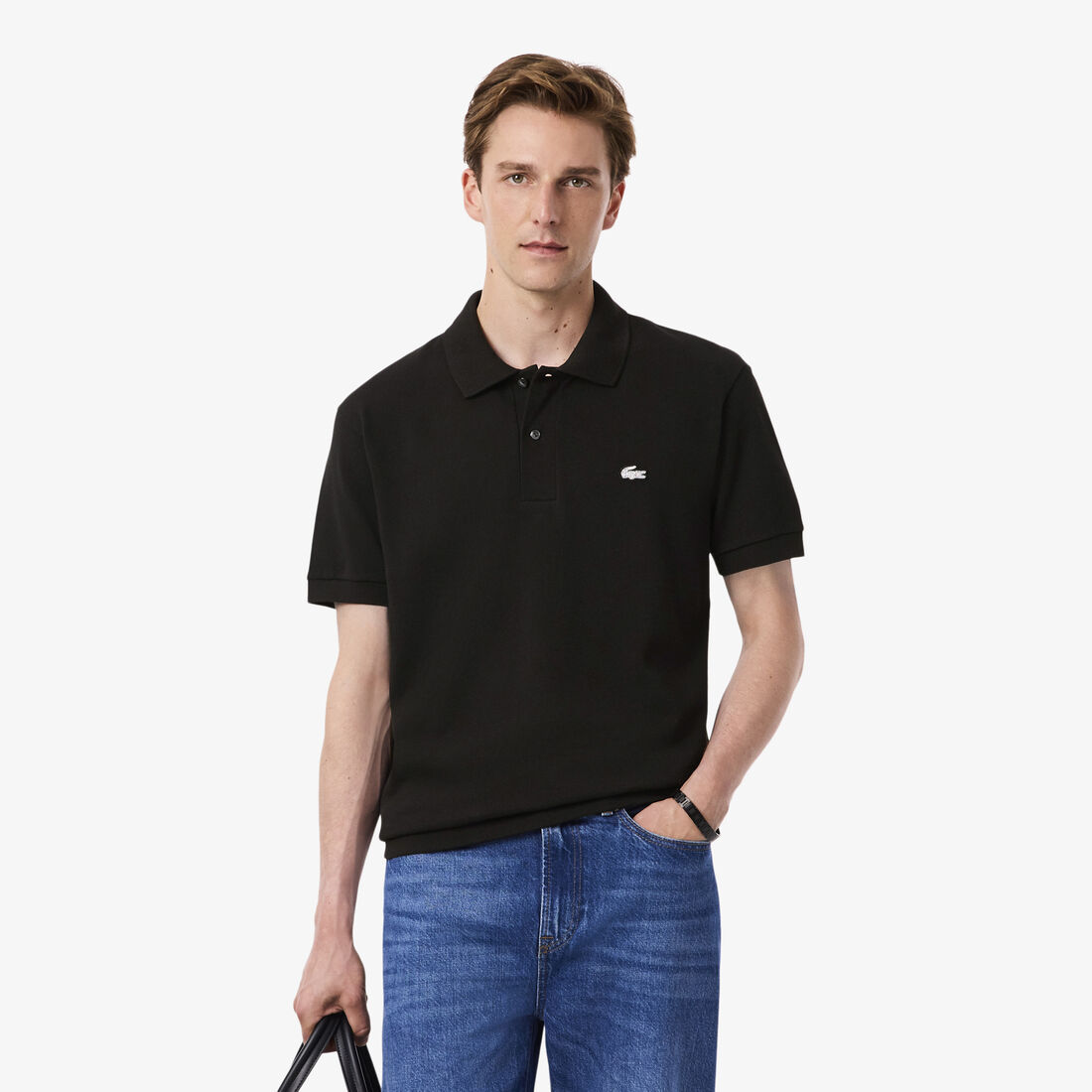 Classic Fit Diamante Crocodile Pique Polo Shirt