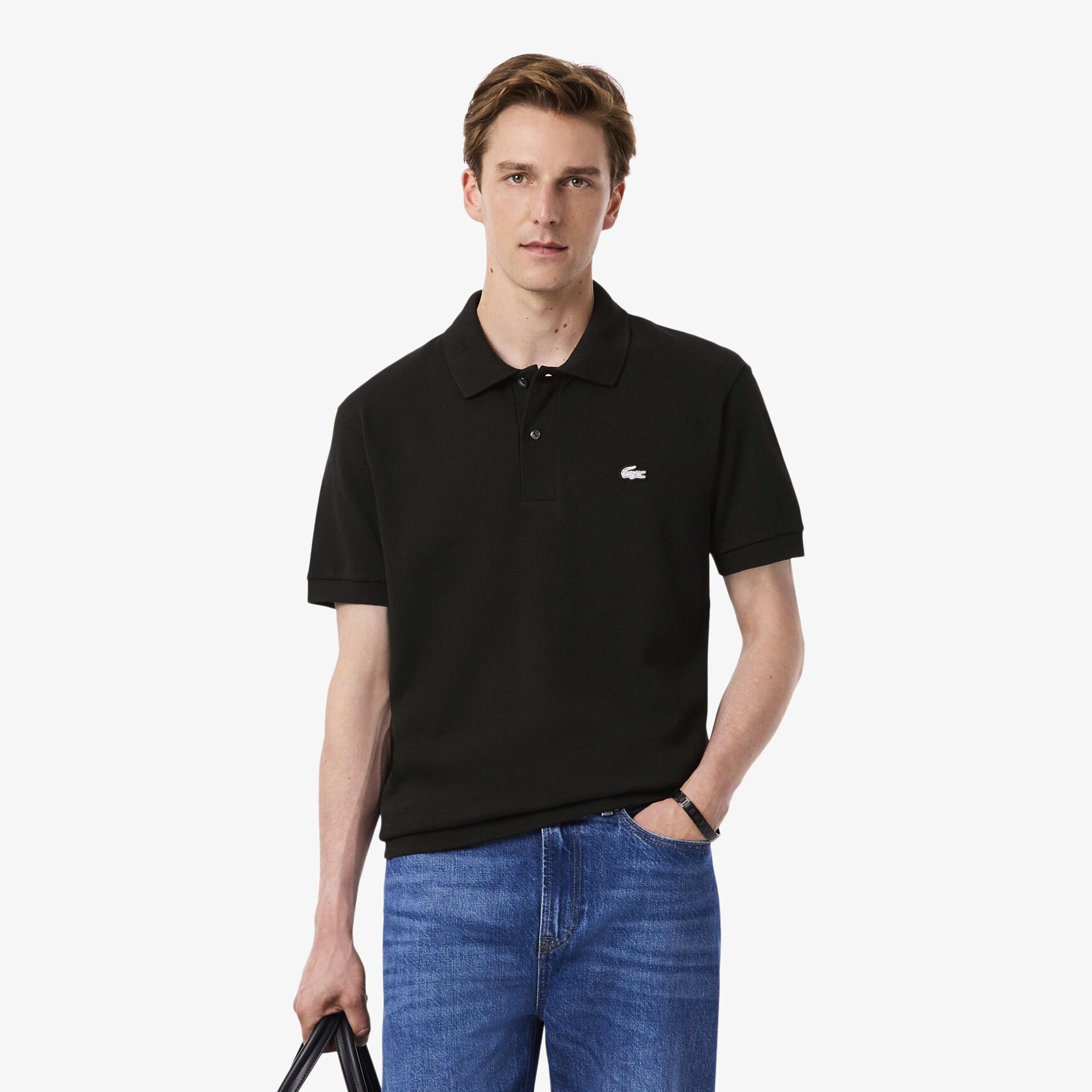 Classic Fit Diamante Crocodile Pique Polo Shirt